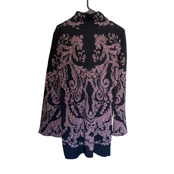 Free People Sweater Dress Medium Mock Neck Mini Pockets Paisley Modern Love - Picture 5 of 9